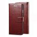 MONKISH Brown Leather Vintage Leather Wallet Flip Book Cover Case for Redmi Note