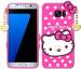Mintak Samsung Galaxy S6 Edge Pink and White Silicon Scratch Resistant Mobile Back Cover