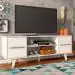 Madesa Easy to Assemble TV Stand with Storage Space and Cable Management for TV (White) - up to 55 inch