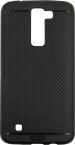Vakibo Lg K7 Black Rubber, Silicon Grip Case Back Cover