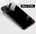 Zybux Vivo Y15s Black Glass and Silicon Mobile Back Cover