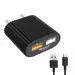 Quantum QWC-24211 2.4 A Multiport Mobile Charger (Black, Micro Cable Included)