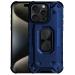 Casotec Armor Apple iPhone 15 Pro Defender Case | Rotating Ring Holder & Kickstand in-Built | Military Grade Armor | 360 Degree Protection Back Cover for Apple iPhone 15 Pro (Blue)