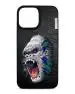 TREEMODA Nimmy Chimpanzee Face Leather Case with Embroidery Anti-Slip Scratch Resistant Protective Cover for Iphone 13 Pro Max.