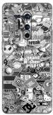Orgic India Oneplus 8 Pro Monochrome Sticker Bomb Mobile Skin