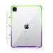 ProElite Flexible TPU Back case Cover for Apple iPad Pro 11 inch 2022 4th Gen ,Soft Corners with Hard Transparent Back, Green Purple