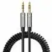 Portronics Connect Aux 6 1.5 M Long Spiral AUX Cable , 3.5mm Metal heads - Black