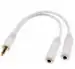 Tech Gear White White 3.5mm AUX Earphone Headphones Audio Splitter Male To Double Female Phone Converter (AUX Earphone)