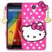Indiacase Moto G2 Pink Rubber Shock Proof, Dual Protection, Silicone, 3D Catoon Kitty, Shock-Absorbent, Wireless Charging Compatible Cases & Covers