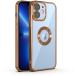 ALOIN iPhone 11 New CD Chrome Back Cover with Ring Logo Cut Pattern Electroplating Logo View Cover Compatible with Apple iPhone 11 (Gold)