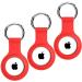 SQUIF Red Silicone Anti-Lost Device Locator Tracker Airtag Keychain Protective Sleeve Case
