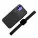 Tykee Black Leather Protective Power Adaptor Case Cover and Magnetic Loop Smart Watch Strap Band for iPhone 12 and Strap Compatible with iWatches