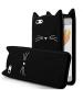 Mcase Black Rubber, Silicon Back Cover For Vivo V5 , V5s (Model - Cat Case - 7424)