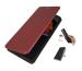 U&E Maroon Leather Flip Wallet Case With Magnetic Closure And Card Holder For Samsung A50