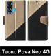 Sbms Tecno Pova Neo 4G Black Artificial Leather Shock Proof Flip Cover