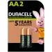 Duracell Rechargeable AA 2500mAh batteries, pack of 2