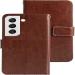Juberous Leather Flip with Wallet Case with TPU Shockproof Cover for Samsung Galaxy S22 5G, Samsung Galaxy S22 (Brown)
