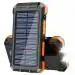 Oukafen 30000 mAh Lithium Polymer Waterproof Solar Phone Charger Portable Solar Power Bank S1006D with External Usb Battery Pack With Led Flashlight For Cellular Phones, Orange