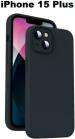 MOZETTE Back Cover for Apple iPhone 15 Plus (Black, Silicon, Pack of 1)