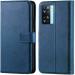 Frazil Vintage Leather Finish Flip Cover for Oppo A77, Oppo A77s | Inside Pockets & Inbuilt Stand | Wallet Style Back Case | Magnet Closure (Blue)