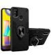 UNILORD Samsung Galaxy M30s Black Polycarbonate 360 Protection Ring Holder Stand Case D5 Tough Armor Bumper Back Cover