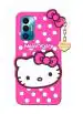 Fastship Rubber Hello Kitty with Golden Latkan Case Back Cove Perfect Fit for Tecno PR651 / Spark 7 - Pink