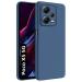 Fashionury Back Cover for Poco X5 5G | Matte Soft Silicon Flexible | Camera Bump Protection | All Side Shock Proof Rubberised Back Case Cover for Poco X5 5G (Blue)