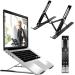 ELV Direct Tabletop Laptop Stand for Desk, Adjustable Portable Aluminum Laptop Holder, Foldable Computer Stand 10 Angles Anti-Slip Riser Compatible for 9-15.6 inches /22.86-39.62cm Laptops (Black)