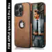 SYOTT Protective COLOR Pure Leather Back Cover For Apple Iphone 15 Pro Max | Shield Your Device with Style | Brown