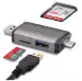 Tech Gear SD Micro SD Card Reader, 3-in-1 USB 3.1 USB-C Type-C 3.1 Micro USB 2.0 Connection Port, High Transfer Speed up to 312MB/s, Compatible with Computer, Laptop, OTG Enable Phone and Tablet