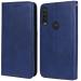 Unistuff Faux Leather Back Case Flip Cover for Moto One Action with ID Card Slot | Foldable Kickstand | 2 Card Slot | 1 Cash Slot - Executive Blue, 61635