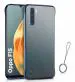 MONKISH Oppo F15 Blue Plastic Frameless Series, Matte Transparent with Metal Ring Buckle Back Case Cover|Mobile Cover|Mobile case|Flip cover