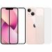 Kite Digital iPhone 13 Mini Back Screen Protective Film Carbon Fiber Skin Transparent Sticker + (Black) Tempered Glass Screen Protector with Edge to Edge Coverage
