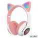 Tubes V5.3 K8 Kids Headphones With Mic For Birthday Gift Girls/Boys Cat Ear Bluetooth, Foldable LED Light Up Over On Ear Online Learning School (Pink)