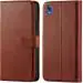 Slugabed Flip Cover Back Case for Vivo Y1s | Leather Finish | Inbuilt Stand & Pockets | Wallet Style Flip Back Case Cover for Vivo Y1s (Brown)