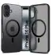 Golden Sand [Magsafe Compatible] ShockProof Sleek Hybrid Armor Back Cover Case for Apple iPhone 16 Plus (Semi Transprent Frosted PC + Black TPU Bumper)