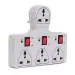 DIGWAY 4 Universal Socket Multi plug with 3 Switch and LED Indicator