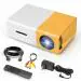 AUSHA 600 Lumen Portable Mini Home Theater LED Projector with Remote Controller, Support HDMI, AV, SD, USB Interfaces (Yellow)