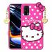 Clickaway Hello Kitty Case for Realme 7 Pro 3D Soft Cute Cover for Girls/Women Silicone Rubber Back Cover With Pendant-Baby Pink/Pink