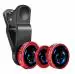 D & Y - Careflection || Universal 3in1 Mobile Camera Photo Lens; Fisheye Lens; Wide Angle; Macro Lens with Clip Holder for All Smartphones (Multicolor)