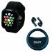Ziblot Combo of Wireless in Ear Earbuds and Heart Rate Moniter Smart Watch (Velvet Blue & Black)