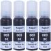 TEQUO 003 Refill Ink for Epson L3116 Printers Pack of 4 Black Ink Bottle