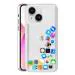 HILLS & MILES Social Media and iOS Icons Moving Liquid Soft Silicon Protection Back Case for iPhone 13 (Transparent, Clear) H&M-IP13-641-Transparent