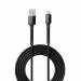 Portronics Konnect X 3A Unbreakable Nylon Braided USB to 8 Pin Fast Charging Cable 2M Long, Supports All 8 Pin & Lightning Devices(Black)