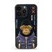TREEMODA Nimmy Embroidered Gorilla Series Leather Purple Back Case Compatible for iPhone 15 Pro.