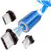 GENERIC Magnetic Charging Cable With Type-C, Lightning and Micro USB 3 In 1 Attachment 2A 1m LED Light Flow Fast Charging & Data Sync Multiple Pin(Compatible with All iOS, Android & Other Devices)