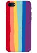 EasyTac Red, Rainbow Silicone Slim Back Cover Case For Iphone 7, Iphone 8