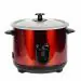 SMARTSOLARA Red Stainless Steel Automatic Rice Cooker with Steam and Rinse Basket1.5L