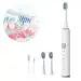 TLISMI Solid Colored USB Rechargeable Automatic DuPont Soft Bristles Ultrasonic Smart Electric Toothbrush with 2 Extra Replaceable Brush Heads & five Vibrating Cleaning Modes for Men, Women (Pack of 1)