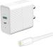 Unix 2.5 A Multiport Apple iPhone Mobile UX-113_C-To-IPH Charger with Detachable Cable  (White)